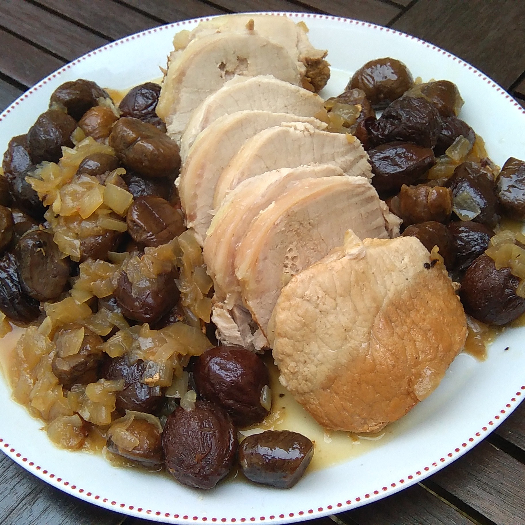 Pork with Chestnuts and Prunes